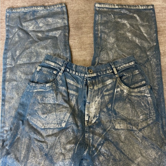 Beginning boutique denim metallic jeans size 6 - Picture 2 of 3